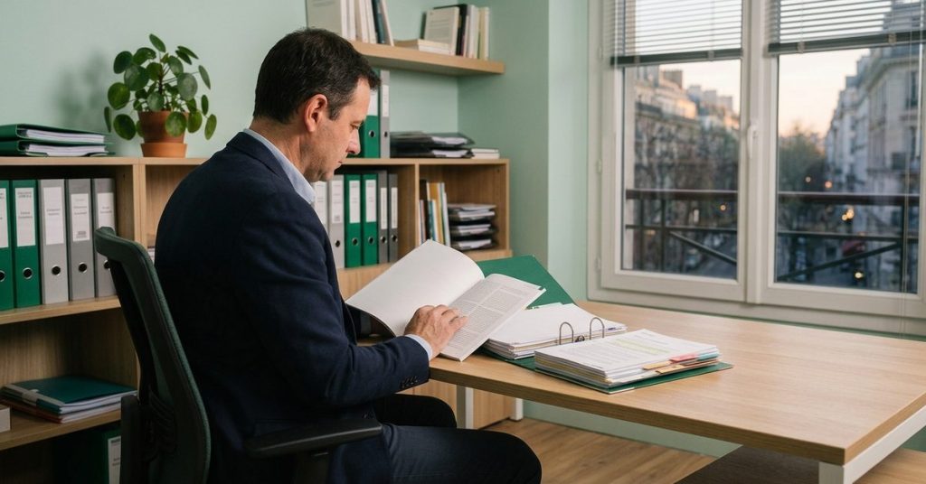 Élu de CSE consultant une revue juridique dans le local du comité
